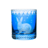 Staro Barnyard Rabbit Double Old-Fashioned Glass, Azure