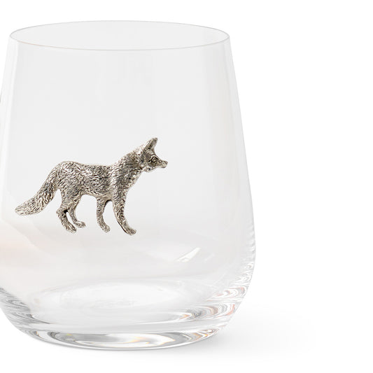 Fox Stemless Wine Glass