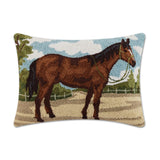 Horse Hooked Wool Pillow