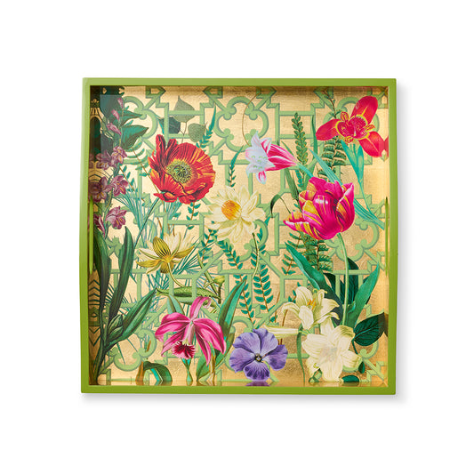 Caspari Spring Garden Lacquer Tray