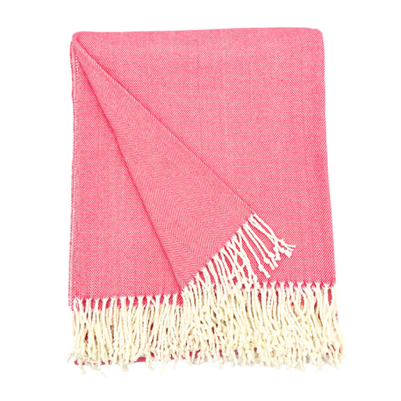 Charleston Herringbone Throw, Coral