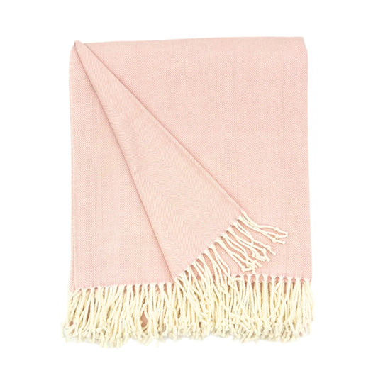 Charleston Herringbone Throw, Rose