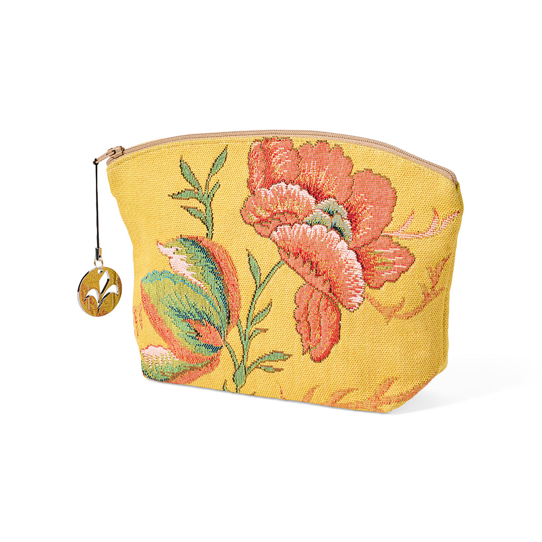 Yellow Floral Cosmetic Bag