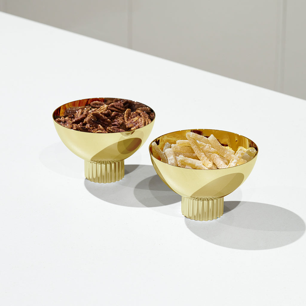 Striations Nut Bowl, Gold
