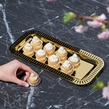 Striations Rectangular Serving Tray, Gold