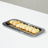 Striations Rectangular Serving Tray, Silver