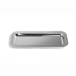 Anna New York Striations Rectangular Serving Tray, Silver