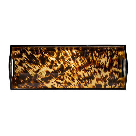 Caspari Tortoiseshell Lacquer Bar Tray