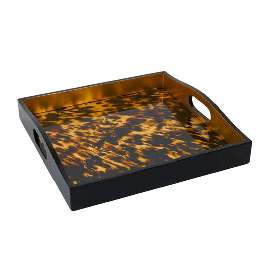 Caspari Tortoiseshell Lacquer Square Tray