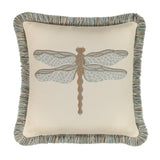 Dragonfly Indoor/Outdoor Pillow, Aqua Square