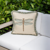 Dragonfly Indoor/Outdoor Pillow, Aqua Square