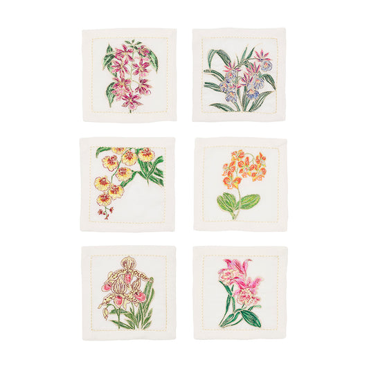 Kim Seybert Orchid Cocktail Napkins, Set of 6