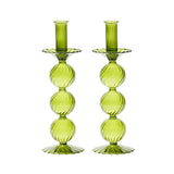 Kim Seybert Iris Candleholders, Set of 2 Olive