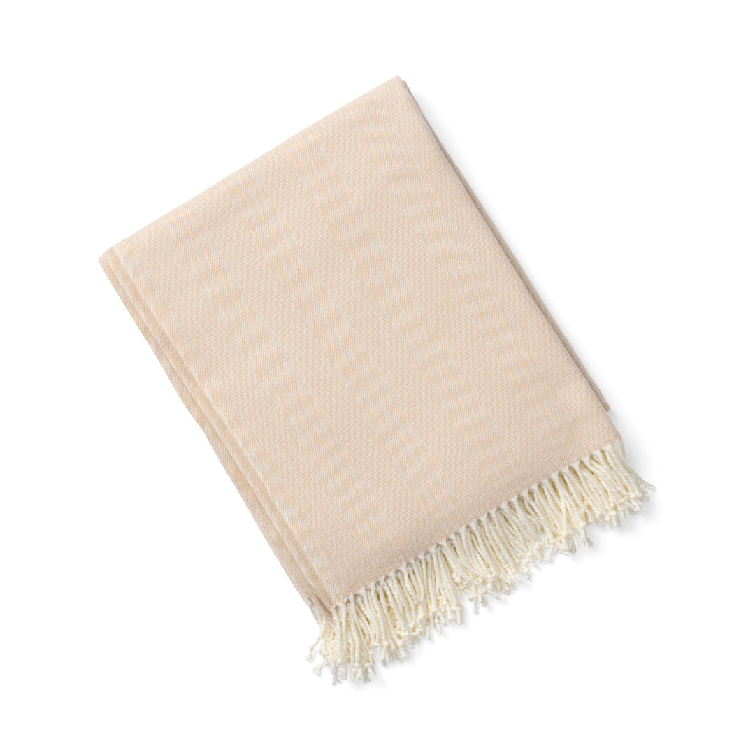 Charleston Herringbone Throw, Bisque