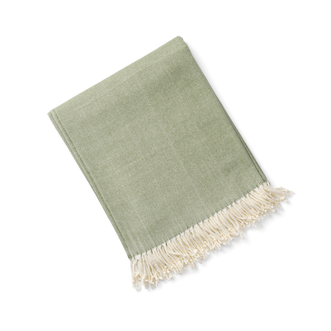 Charleston Herringbone Throw, Beach Grass
