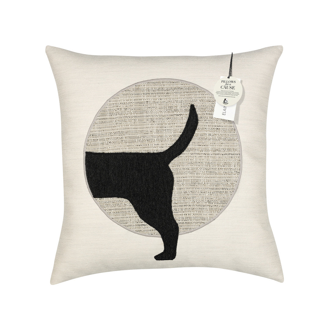 Elaine Smith Woof Indoor/Outdoor Pillow, Tail
