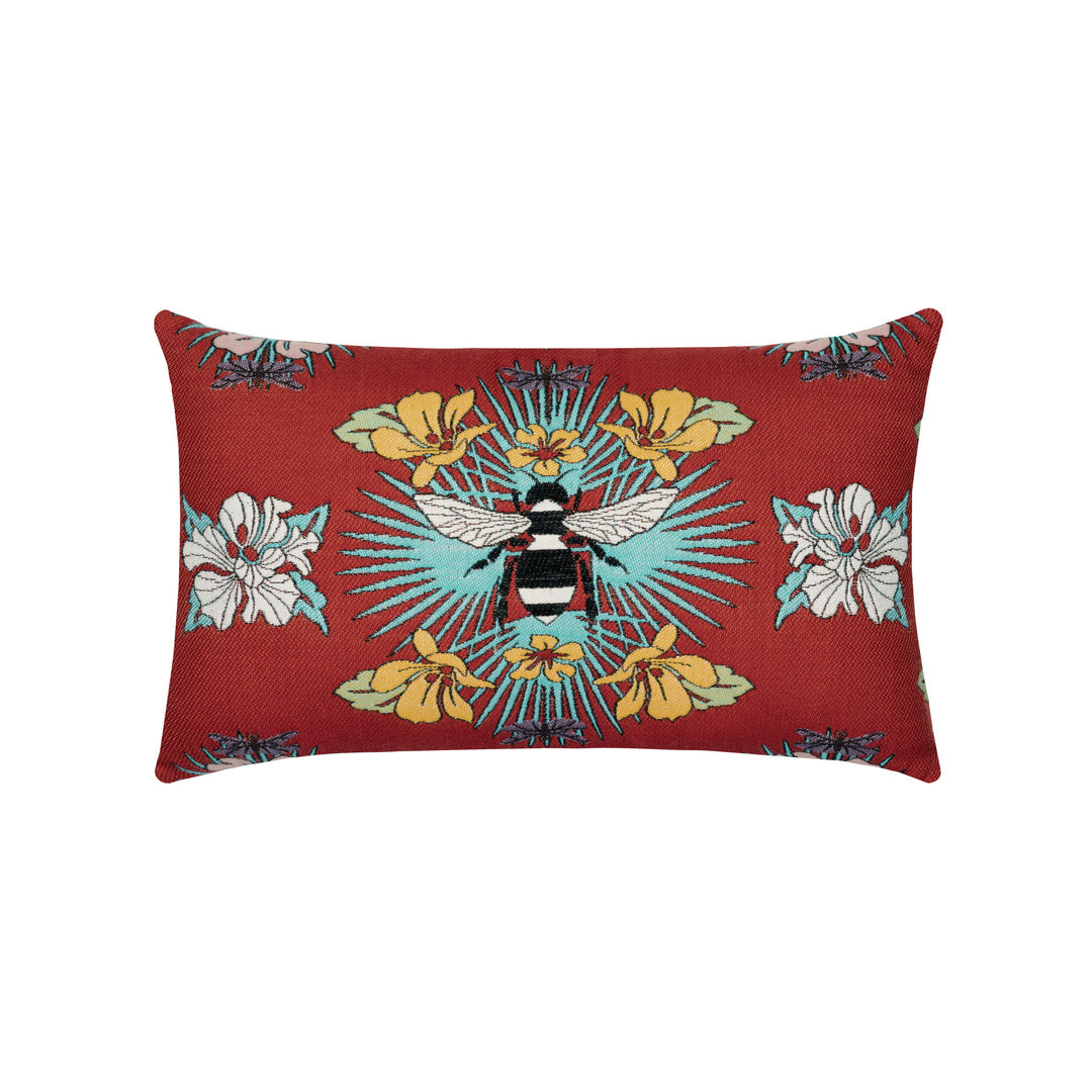 Elaine Smith Tropical Bee Indoor/Outdoor Pillow, Lumbar