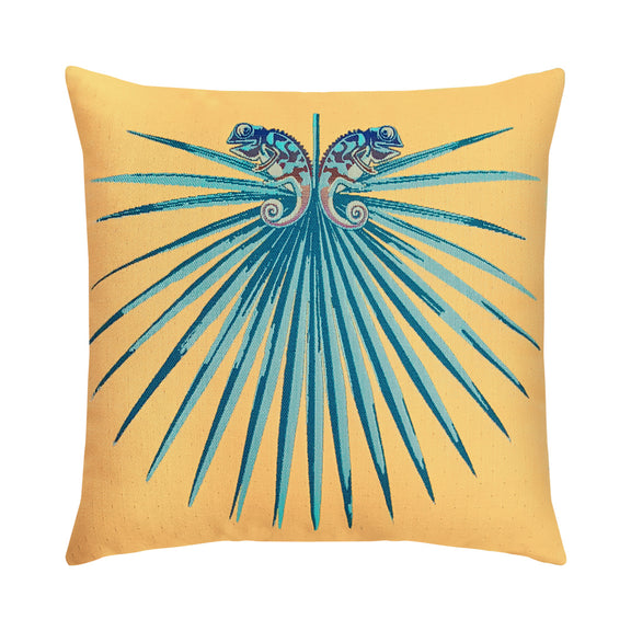 Elaine Smith Chameleon Lagoon Indoor/Outdoor Pillow, Square