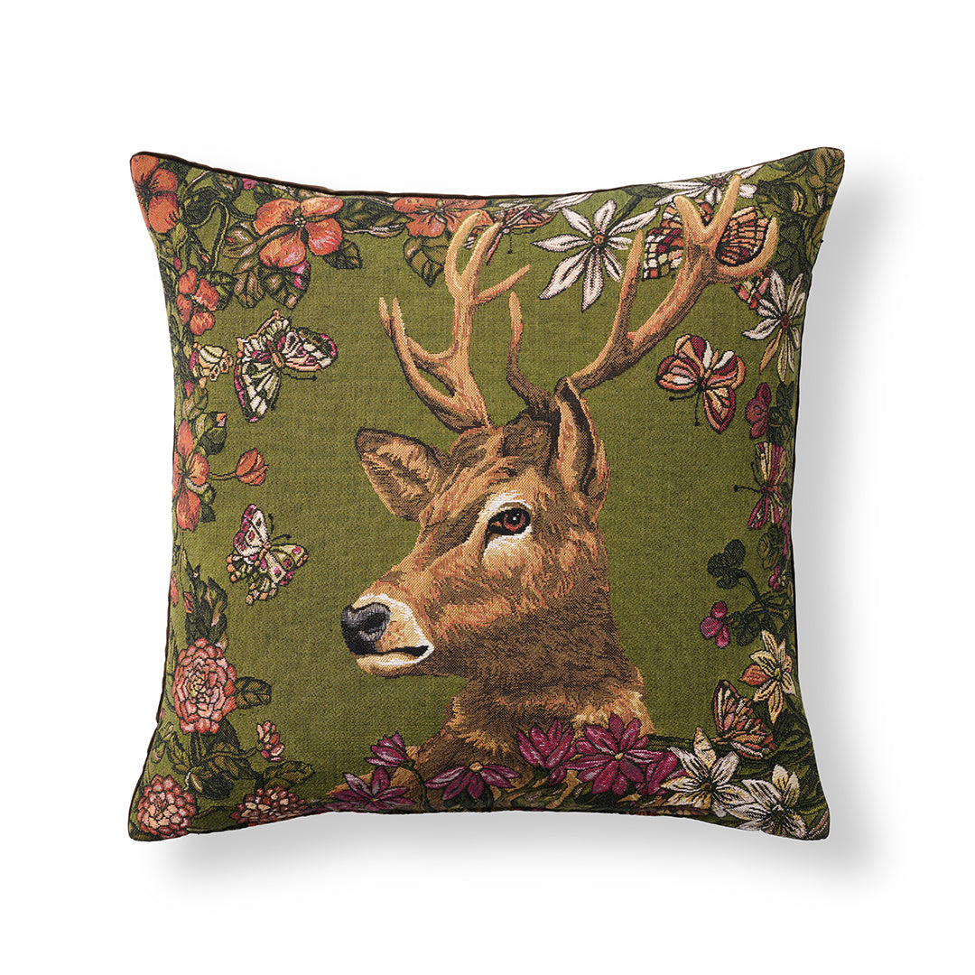 Autumn Deer Tapestry Pillow