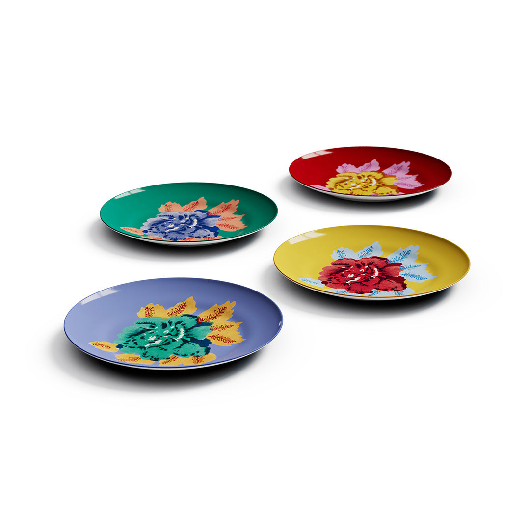 Lisa Corti Big Flower Dessert Plates, Set of 4