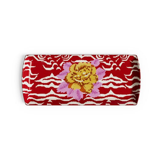 Lisa Corti Indian Tiger Platter, Red