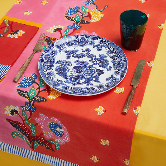 Indonesian Table Runner, Red Rose