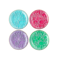 Hunt Slonem Lucky Charm Bunnies Glass Plates, Set of 4