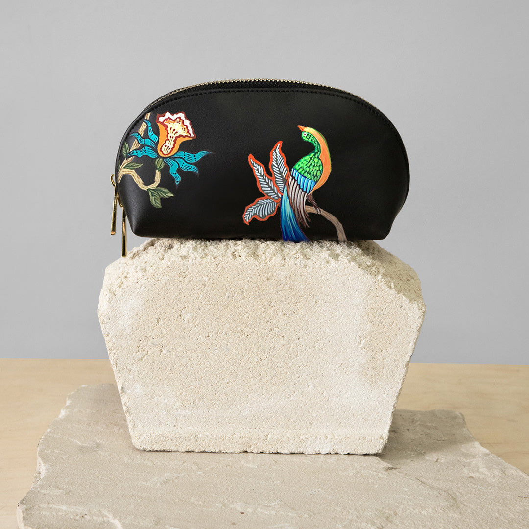 Bird Floral Cosmetic Bag