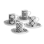 Vista Alegre Calcada Portuguesa Espresso/Coffee Cups & Saucers, Set of 4