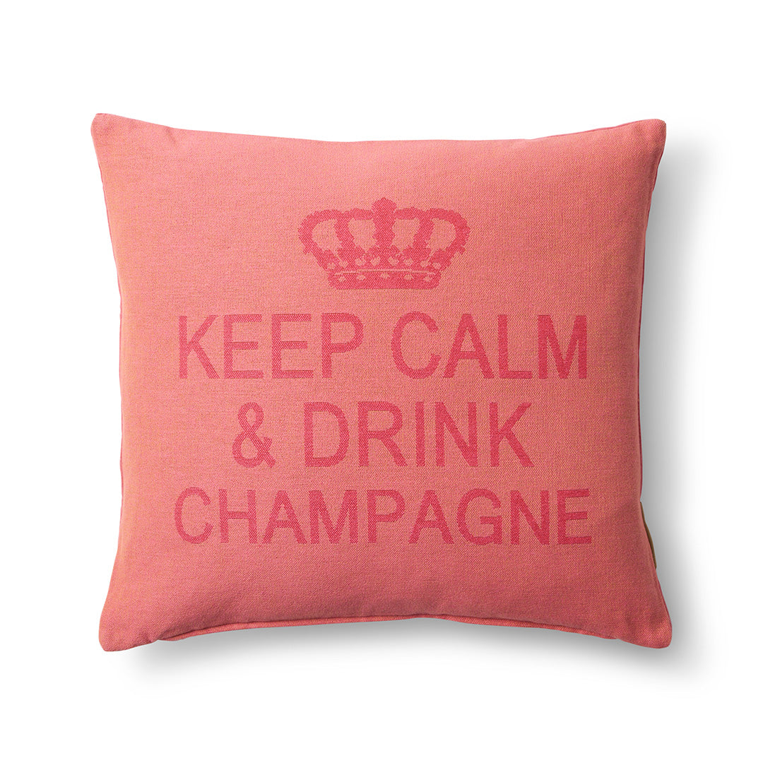 Keep Calm & Drink Champagne Pillow, Pink