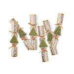Caspari Gilded Holiday Tree Crackers, Set of 6