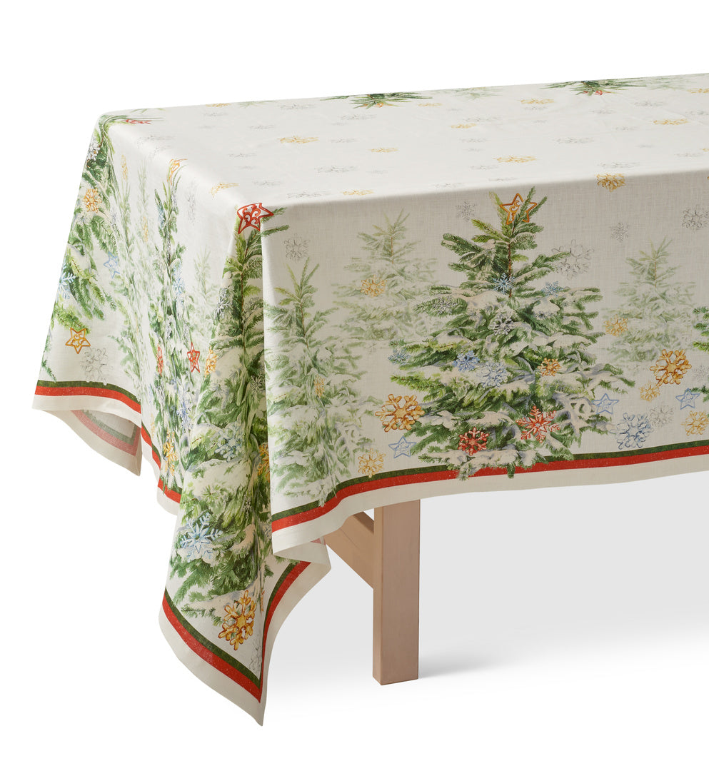 Gump's Holiday Fir Trees Tablecloth