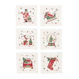 Kim Seybert Holly Jolly Cocktail Napkins, Set of 6