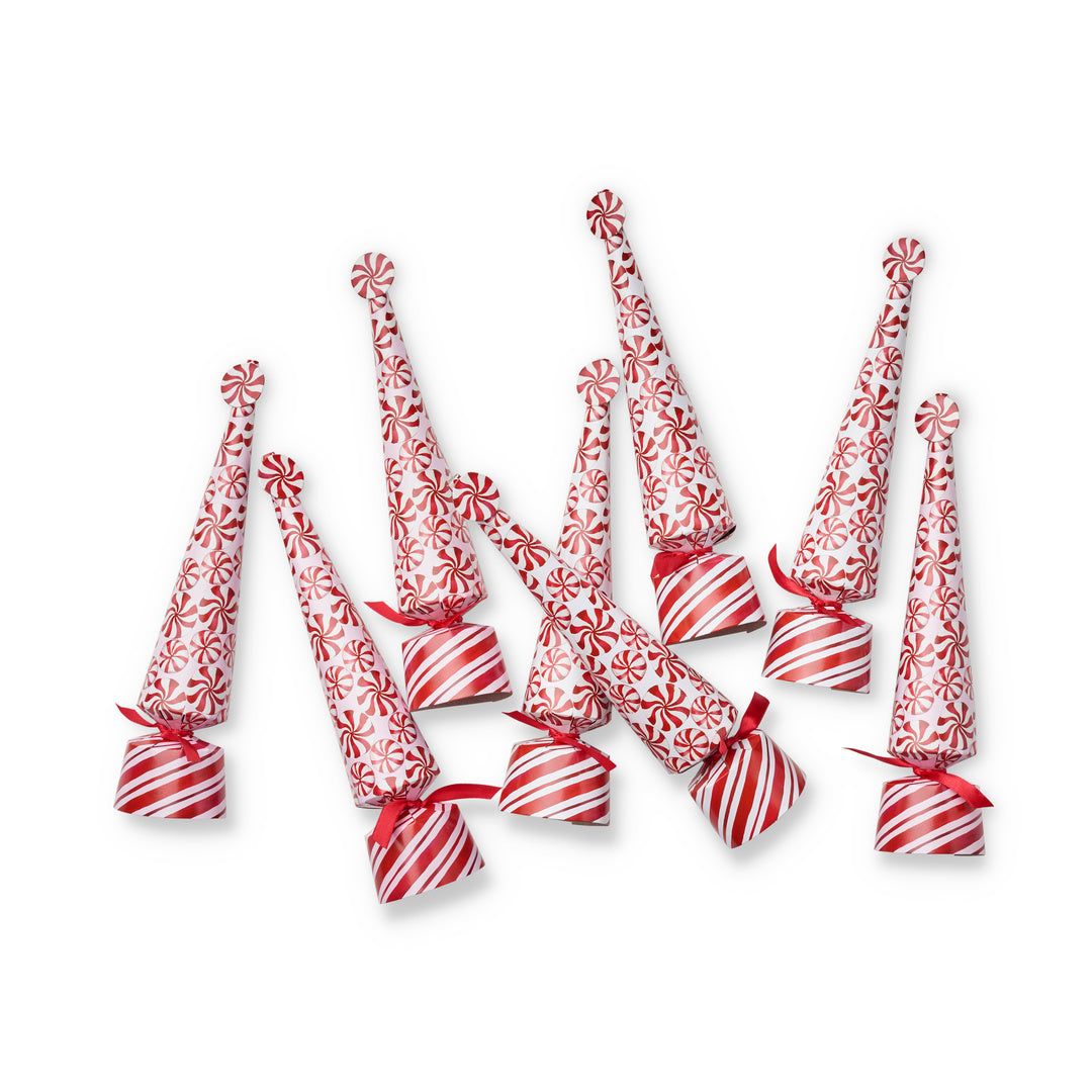 Caspari Peppermint Cone Crackers, Set of 8