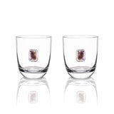 Anna New York Elevo Double Old-Fashioned Glasses with Amethyst, Set of 2