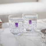Elevo Double Old-Fashioned Glasses with Amethyst, Set of 2