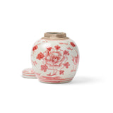 Coral Peony Ginger Jar