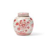 Coral Peony Ginger Jar
