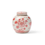 Coral Peony Ginger Jar