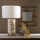 Imperial Dragon Lamp, Cream