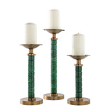 Jade Garden Green Candlesticks, Set of 3