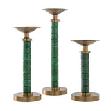 Jade Garden Green Candlesticks, Set of 3