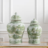 Green Willow Ginger Jar