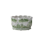 Green Willow Scalloped Planter