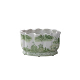 Green Willow Scalloped Planter