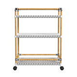 Indoor/Outdoor Bar Cart, Black & White