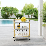 Indoor/Outdoor Bar Cart, Black & White