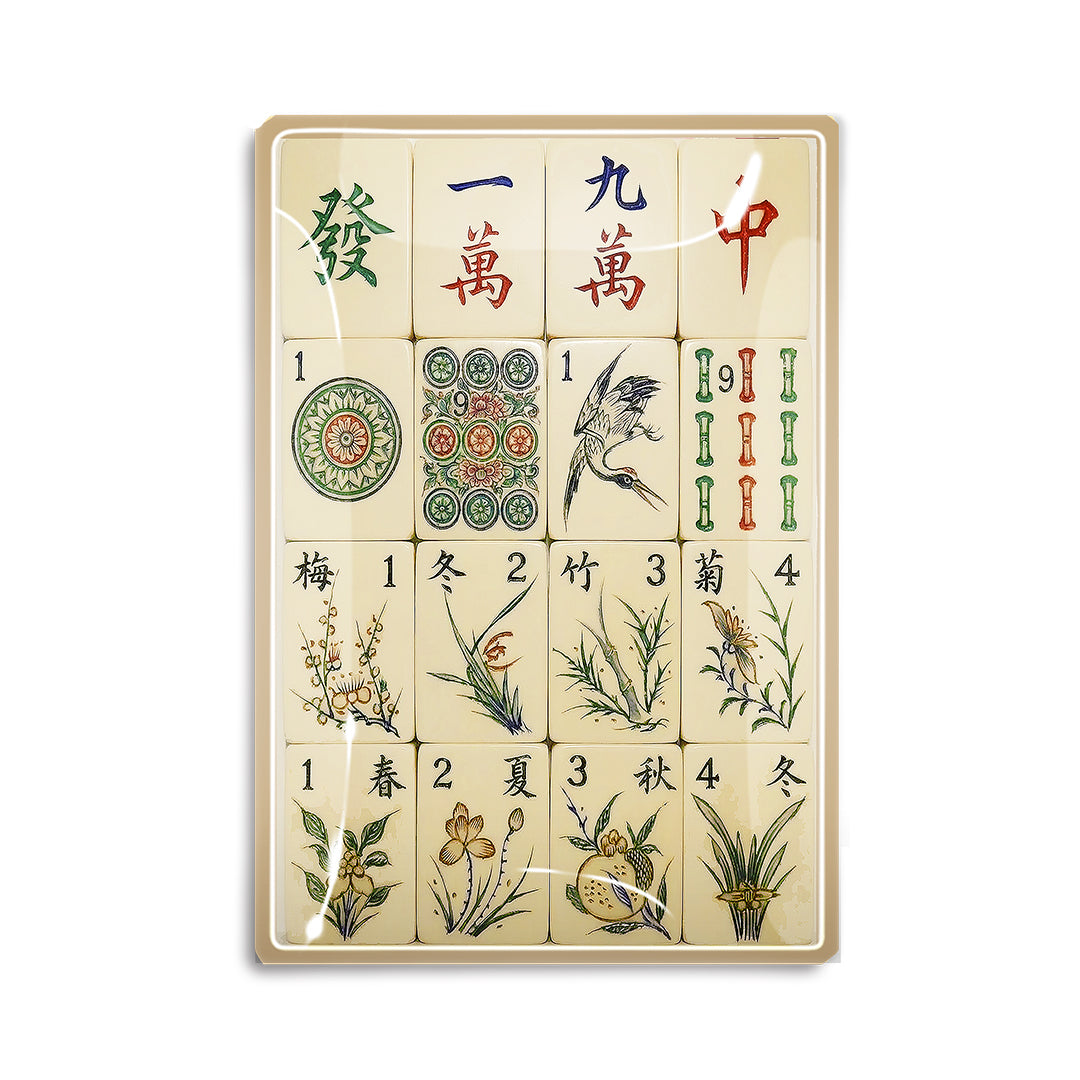 Ben's Garden Four Seasons Mahjong Decoupage Tray