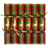 Reindeer Tartan Crackers, Set of 6