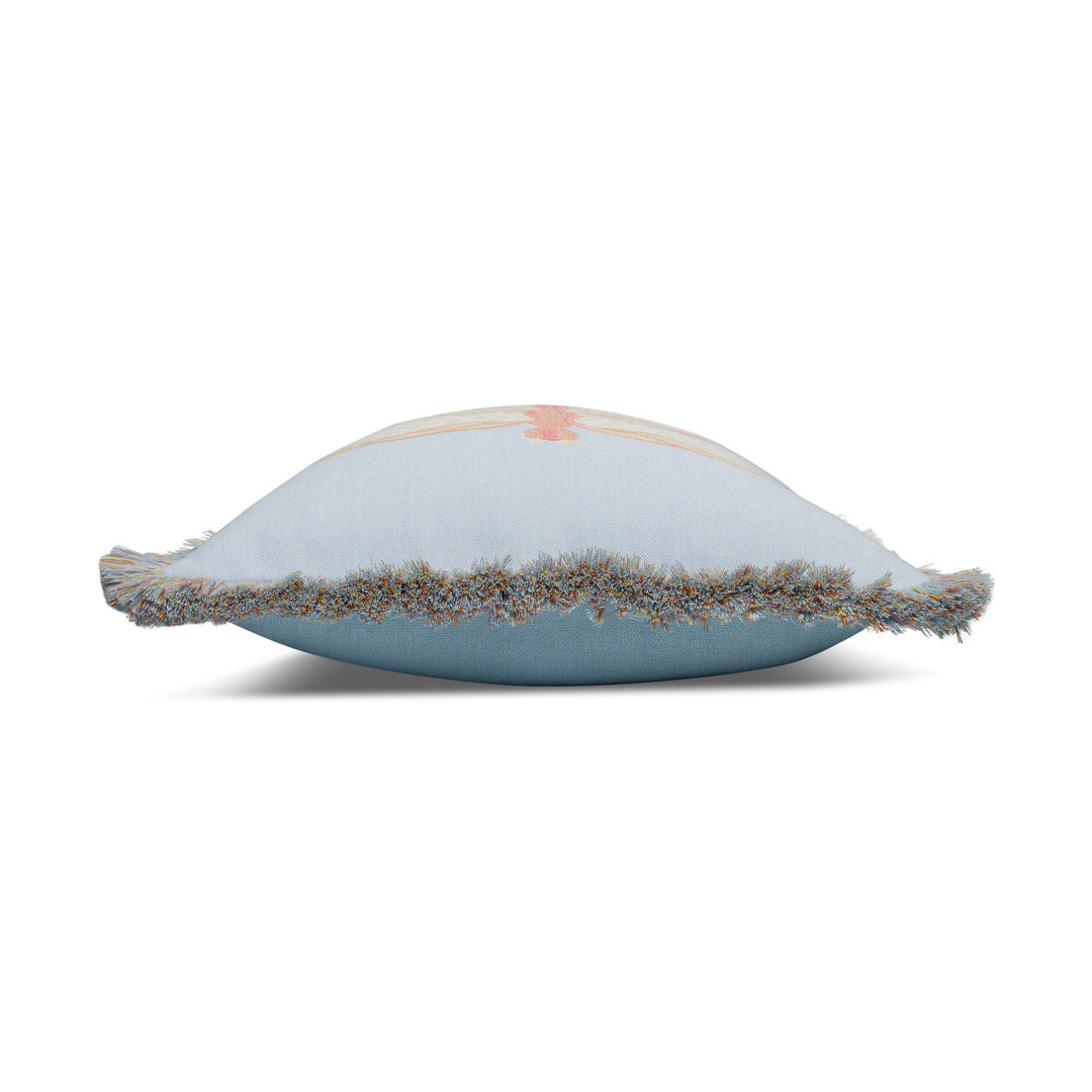 Dragonfly Indoor/Outdoor Pillow, Coral Square